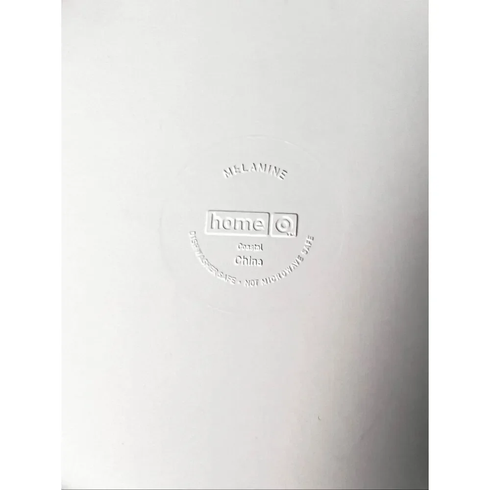Home Casual Dinner Plate Shells Embossed Melamine White 11 inch